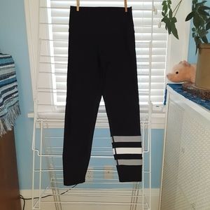Black Aerie Move leggings with grey stripes